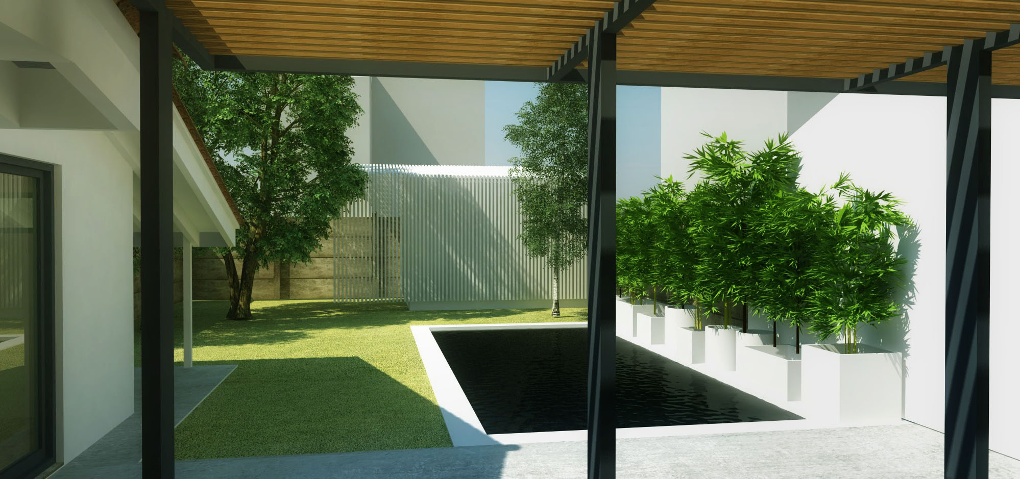 Construction d'un bungalow, d'une piscine et aménagement d'un jardin à Bordeaux